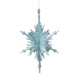 ORN BLUE WINTER SNOWFLAKE 5.25″ 3-D PETAL W/ GLTR.