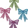 ORN BOW 7 GREEN/PINK/PURPLE/BLUE W/JEWELS 4/S