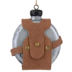 ORN CAMP METAL FLASK 4″ GRAY/ BROWN