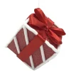 ORN CANDY CANE GIFT BOX CANDY CANE 5″ RED/WHITE W/ FAUX FAUR TRIM & BOW