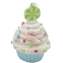 ORN CANDY SPRINKLE CUPCAKE 3.9″ BLUE CLAY DOUGH