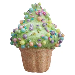 ORN CANDY SPRINKLE CUPCAKE 3.5″ GREEN