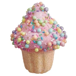 ORN CANDY SPRINKLE CUPCAKE 3.5″ PINK
