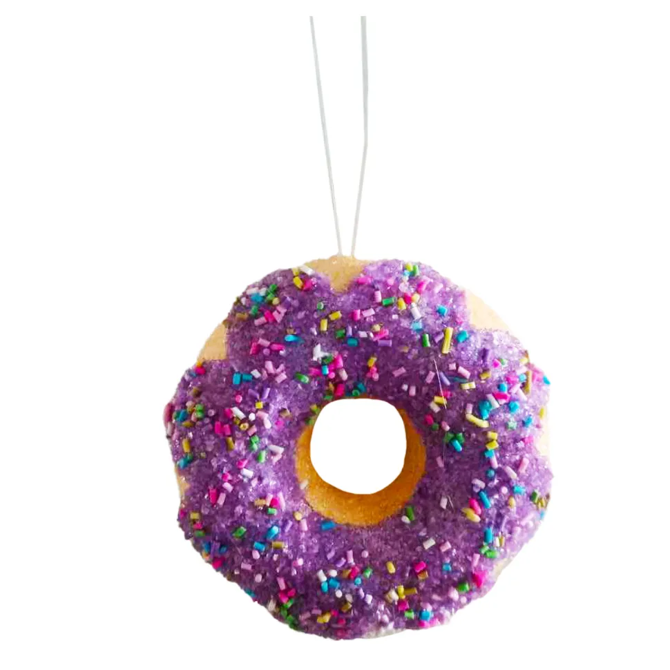 ORN CANDY SPRINKLE DONUT 4″ PURPLE