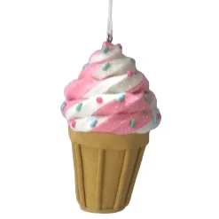 ORN CANDY SPRINKLE ICE CREAM CONE 4.3″ CLAY DOUGH