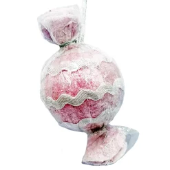 ORN CANDY SPRINKLE SWEET 4″ PINK W/ GLITTER & LACE