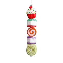 ORN CANDY STICK W/CUPCAKE 6″ MULTI