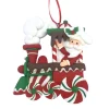 ORN CANY CANE SANTA ON A TRAIN 4.3″ CLAY DOUGH
