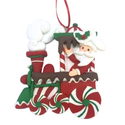 ORN CANY CANE SANTA ON A TRAIN 4.3″ CLAY DOUGH
