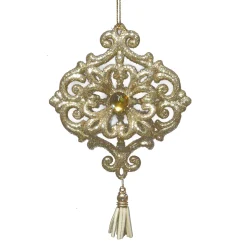 ORN CHAMPAGNE GLITTER FINIAL 6″