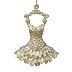 ORN CHAMPAGNE GOLD GLITTER DRESS 5″