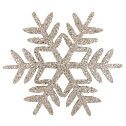 ORN CHAMPAGNE SNOWFLAKE 10″ W/ ICE GLITTER