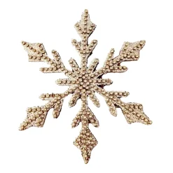 ORN CHAMPAGNE SNOWFLAKE 8″ SILVER/CHAMPAGNE GLITTER & BEAD
