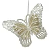 ORN CHAMP/SILVER BUTTERFLY 4.75″x3.75″ W/ BRIGHT SILVER GLITTER