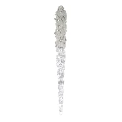 ORN CLEAR / FROST ICICLE 7″ W/ ICE GLITTER