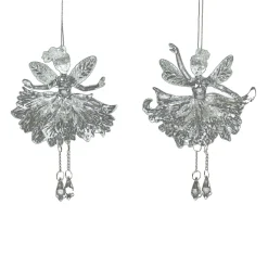 ORN CLEAR FAIRY W/ GLITTER 6″ 2 ASSTD.