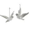 ORN CLEAR FLYING DOVE 4.5″ & 6″ W/ GLITTER 2ASSTD.