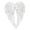 ORN CLEAR FROST ANGEL WINGS 6.5″ W/ GLTR.