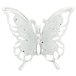 ORN CLEAR FROST BUTTERFLY 5.5″ W/ GLTR.
