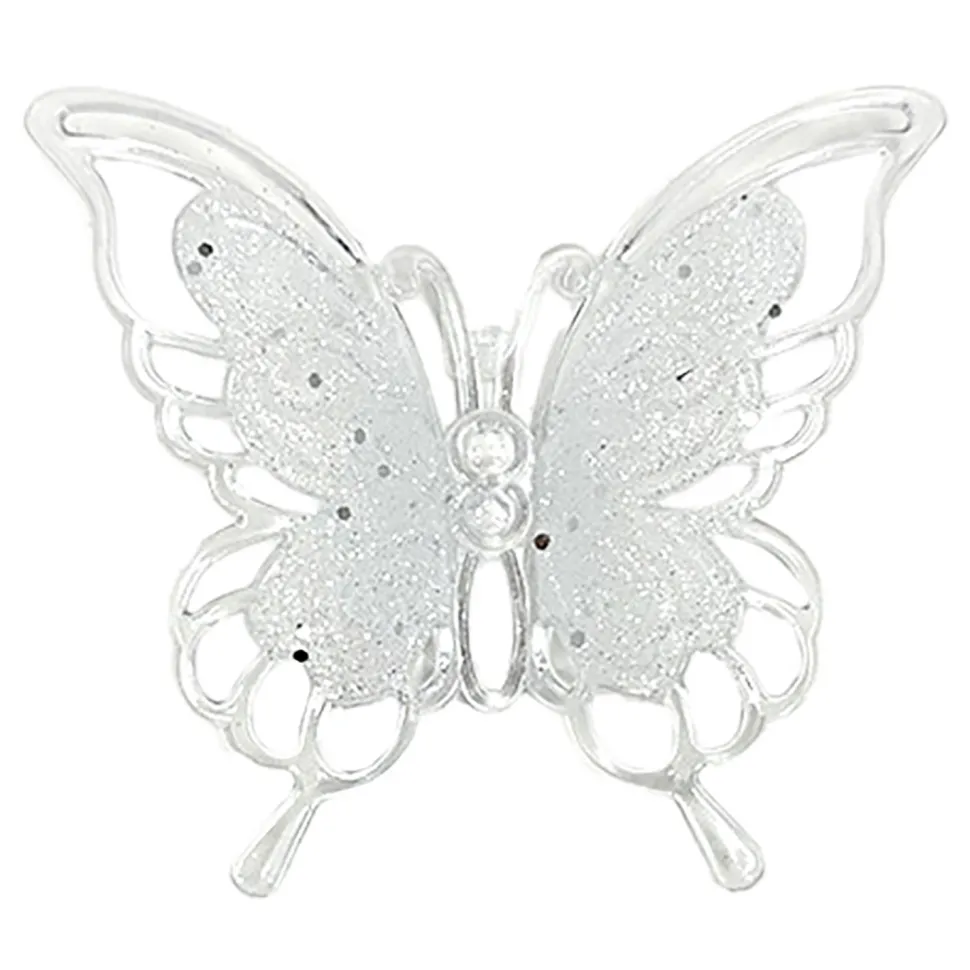 ORN CLEAR FROST BUTTERFLY 5.5″ W/ GLTR.