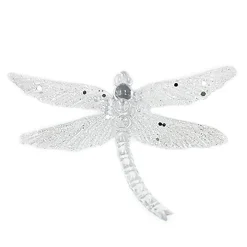 ORN CLEAR FROST DRAGONFLY 4.5″ W/ GLTR