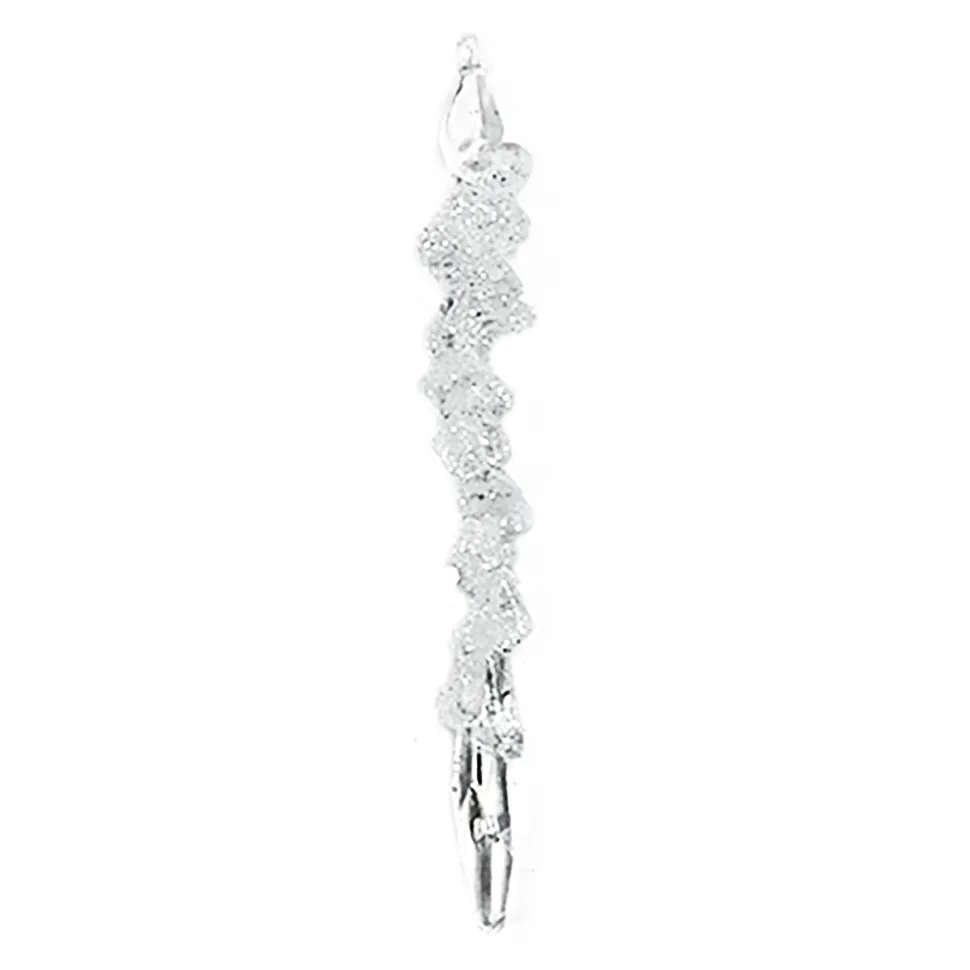 ORN CLEAR FROST ICICLE 6″ W/ GLTR.