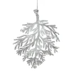ORN CLEAR FROST PINE BRANCH 5.75″ W/ ICE WHITE GLITTER