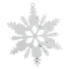 ORN CLEAR FROST SNOWFLAKE 5″ W/ GLTR.
