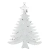 ORN CLEAR FROST TREE W/ STAR 5″ W/ GLTR.