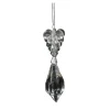 ORN CLEAR JEWEL DROP 5″ BEADED TOP