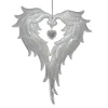 ORN CLEAR PEARL HOLLOW ANGEL WINGS 6.25″ W/ ICE WHITE GLITTER