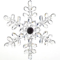 ORN CLEAR SNOWFLAKE 5″ W/JEWEL