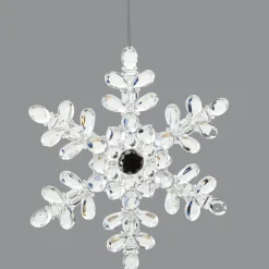 ORN CLEAR SNOWFLAKE 7″ W/JEWEL