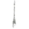 ORN CLEAR WHITE ICICLE DROP 6.75″ W/ WHITE GLITTER & SEQUINS