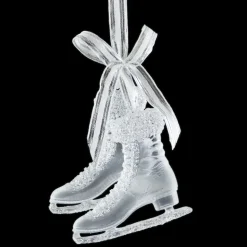 ORN CLEAR/FROST ICE SKATES 2.5″ W/ ICE GLITTER