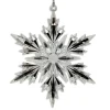ORN CLEAR/SILVER SNOWFLAKE 5″