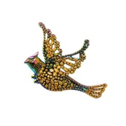 ORN COPPER CARDINAL 5″ W/GLTR