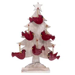 ORN DSP WOODEN CARDINAL 5″ RED W/ DISPLAY 6/S