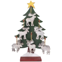 ORN DSP WOODEN MOOSE 5.25″ BIRCH 6 ASST.