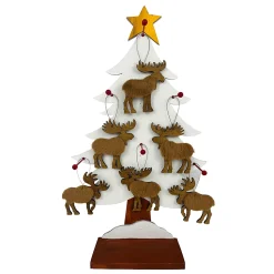 ORN DSP WOODEN MOOSE FUR 4.5″ W/TREE DISPLAY 6 ASSTD.
