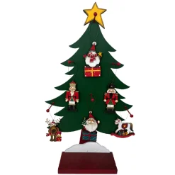 ORN DSP WOODEN SNOWMAN | NUTCRAKER & MOOSE & SANTA & HORSE 5″ 6/S W/ DISPLAY