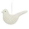 ORN FABRIC BIRD 3.5″ CREAM/GOLD