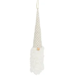 ORN FABRIC GNOME 13″ IVORY/GOLD