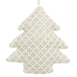 ORN FABRIC TREE 4″ CREAM/GOLD