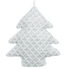 ORN FABRIC TREE 4″ WHITE/SILVER