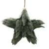 ORN FELT STAR GREEN 5.5″ FROSTED LOOKED