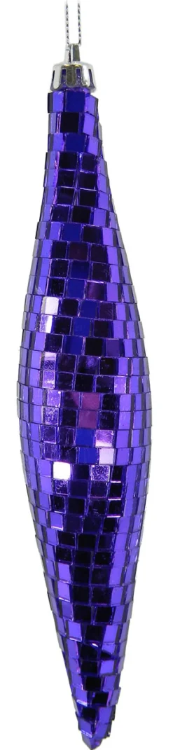 ORN FINIAL 200MM PURPLE COVERED W/ MIRROR FACETS