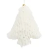 ORN FUR TREE 5″ IVORY/GOLD
