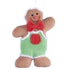 ORN GINGERBREAD BOY 6.25″ GREEN OVERALLS