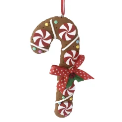 ORN GINGERBREAD CANDY CANE 4.9″ CLAY DOUGH